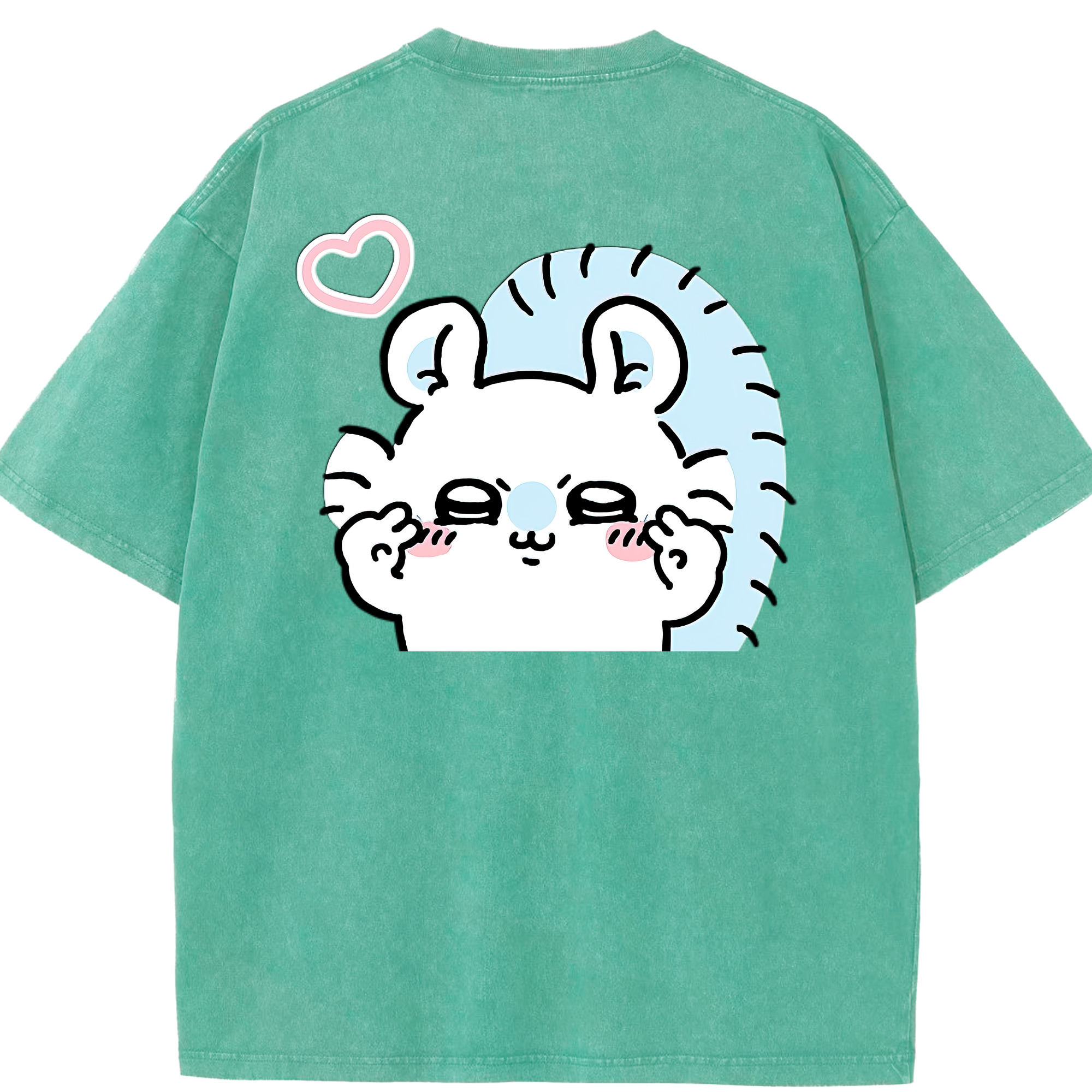 （画像用） ちいかわ モモンガ Chii-kawa Momonga 綿100% ヴィンテージ風 半袖Tシャツ（背面プリント）